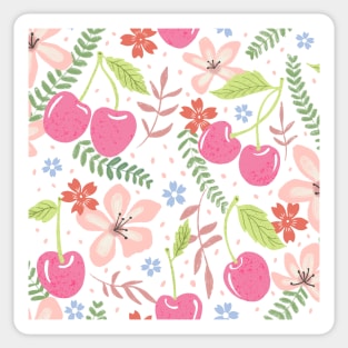 Cherry floral pattern Sticker